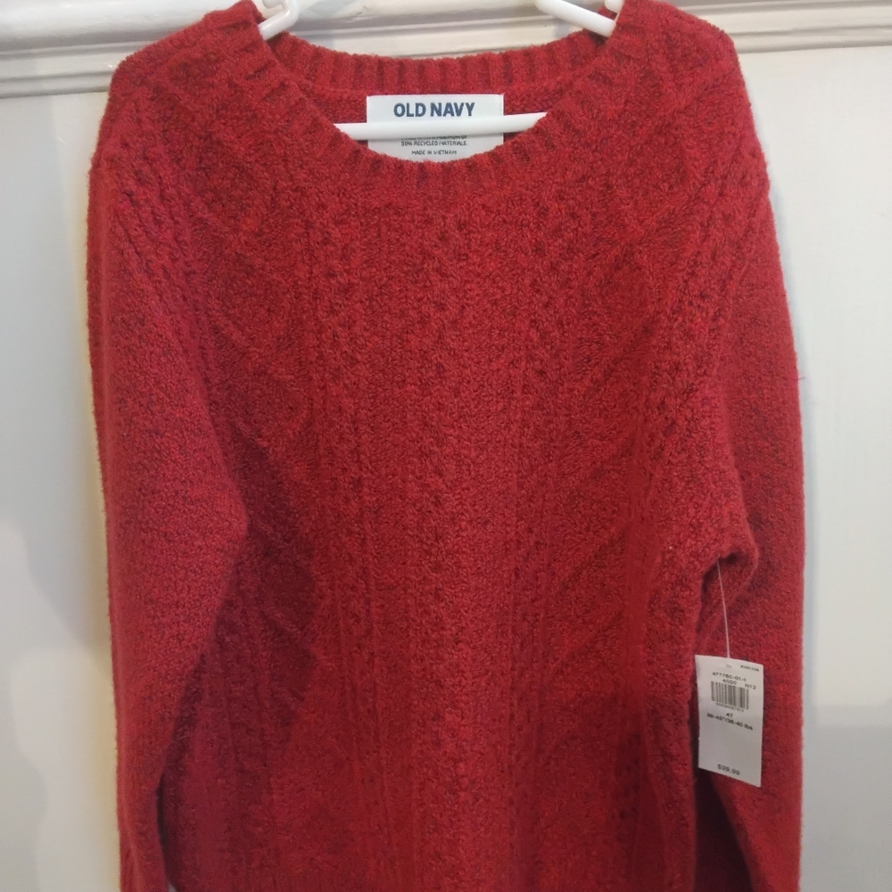 Old Navy Red Textured Knit Sweater – 4T (NWT)